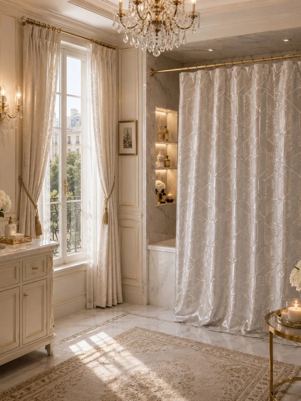 Neutral Glam Shower Curtain
